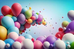 3d Contexte avec des ballons et copie espace photo