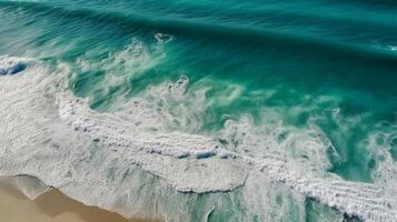 tisse sur le plage établi en utilisant génératif ai photo