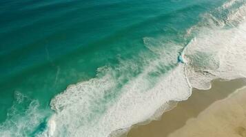 vagues sur le plage établi en utilisant génératif ai photo