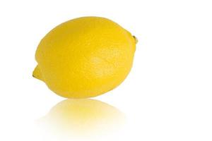 Fruit de citron avec feuille isolé sur fond blanc clipping path photo