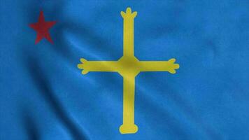 nationaliste drapeau de asturies, Espagne agitant dans le vent. 3d illustration photo