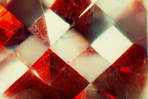 abstrait rouge cristal et Roche géométrique luxe conception, génératif ai photo