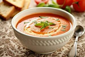 tomate soupe crème nourriture la photographie ai généré photo