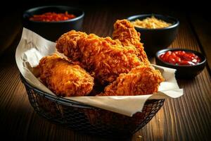 Stock photo de frit poulet nourriture la photographie ai généré