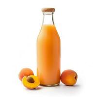 abricot smoothie secouer dans une bouteille isolé sur blanc Contexte photo