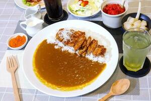 ensemble poulet teriyaki avec curry riz photo