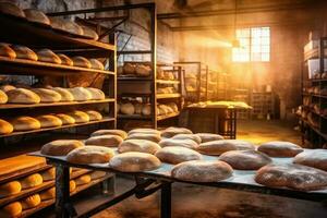 Stock photo de à l'intérieur traditionnel boulangerie ai généré