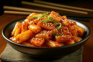 Stock photo de tteok-bokki nourriture la photographie ai généré