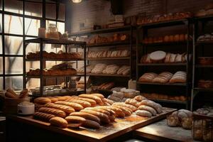 Stock photo de à l'intérieur boulangerie ai généré