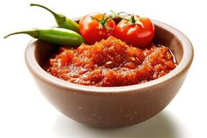 Stock photo de sambal nourriture la photographie isolé blanc Contexte ai généré