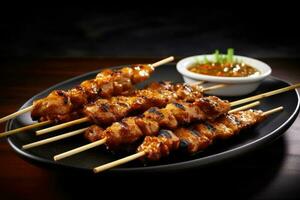 Stock photo de satay nourriture nourriture la photographie studio lumière ai généré