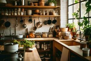 Stock photo de à l'intérieur cuisine ai généré