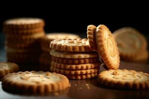 Stock photo de biscuit rool nourriture la photographie studio ai généré