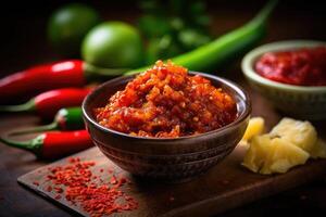 Stock photo de sambal nourriture la photographie ai généré