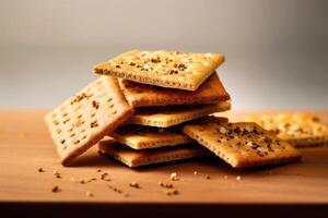 Stock photo de biscuit salé nourriture la photographie ai généré