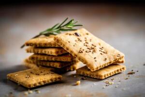 Stock photo de biscuit salé nourriture la photographie ai généré