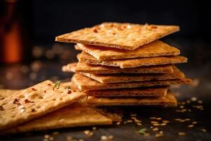 Stock photo de biscuit salé nourriture la photographie ai généré