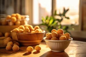 longan dans le cuisine table nourriture la photographie ai généré photo