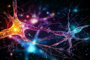 les neurones et synapse comme structures représentant cerveau chimie photo