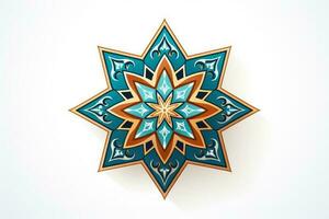 arabe géométrique étoile ornement sur blanc Contexte photo