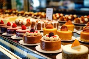 Stock photo de à l'intérieur gâteau magasin ai généré