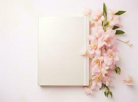 vide livre avec fleurs photo