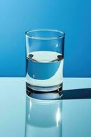 une verre de l'eau sur une table photo