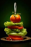 Frais jardin tomate sandwich photo