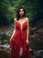 magnifique Jeune asiatique femme portrait, mignonne fille fond d'écran Contexte photo, génératif ai photo