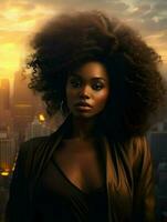 africain noir femme portrait, mignonne fille Stock photo Contexte