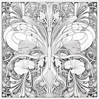 art nouveau coloration page photo