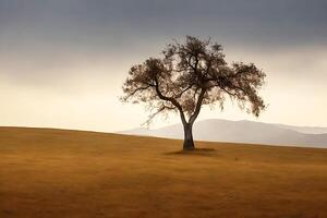 gratuit seul arbre. ai généré photo