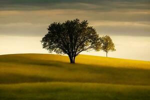 gratuit seul arbre. ai généré photo