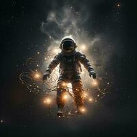un astronaute dans espace génératif ai photo