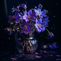 violet fleurs dans vase photo