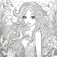 coloriages de sirène pour les enfants photo