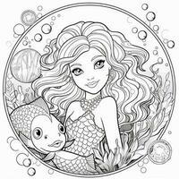 coloriages de sirène pour les enfants photo