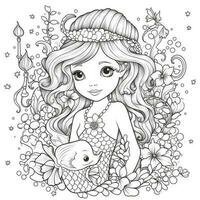 coloriages de sirène pour les enfants photo