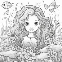 coloriages de sirène pour les enfants photo