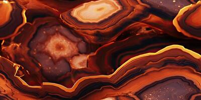 ai généré. ai génératif. agate pierre abstrait géométrique Jaune Orange modèle décoration. ancien texture surface. graphique art photo