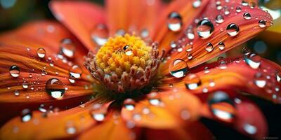 ai généré. ai génératif. botanique fleur pétale avec l'eau goutte. esthétique fleur romantique plante ambiance. graphique art photo