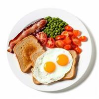 Anglais petit déjeuner avec œufs, Bacon et des haricots photo