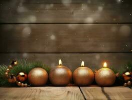 en bois Contexte avec Noël lumières photo