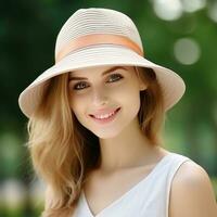 magnifique fille avec été casquette photo