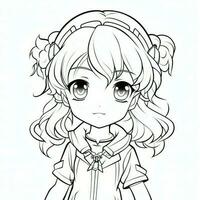 anime fille coloration pages photo