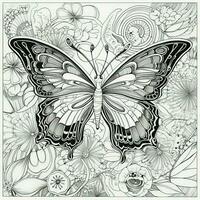 art nouveau papillon coloration pages photo