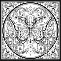 art nouveau papillon coloration pages photo