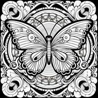 art nouveau papillon coloration pages photo