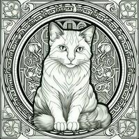 art nouveau chats coloration pages photo