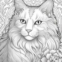 art nouveau chats coloration pages photo